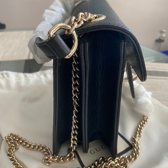 Brand New Gucci Chain Wallet Marmont Calfskin Blac - Picture 6 of 7